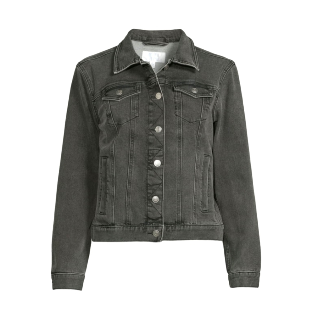 Time & True Faded Black Jean Jacket sz XS (0-2)